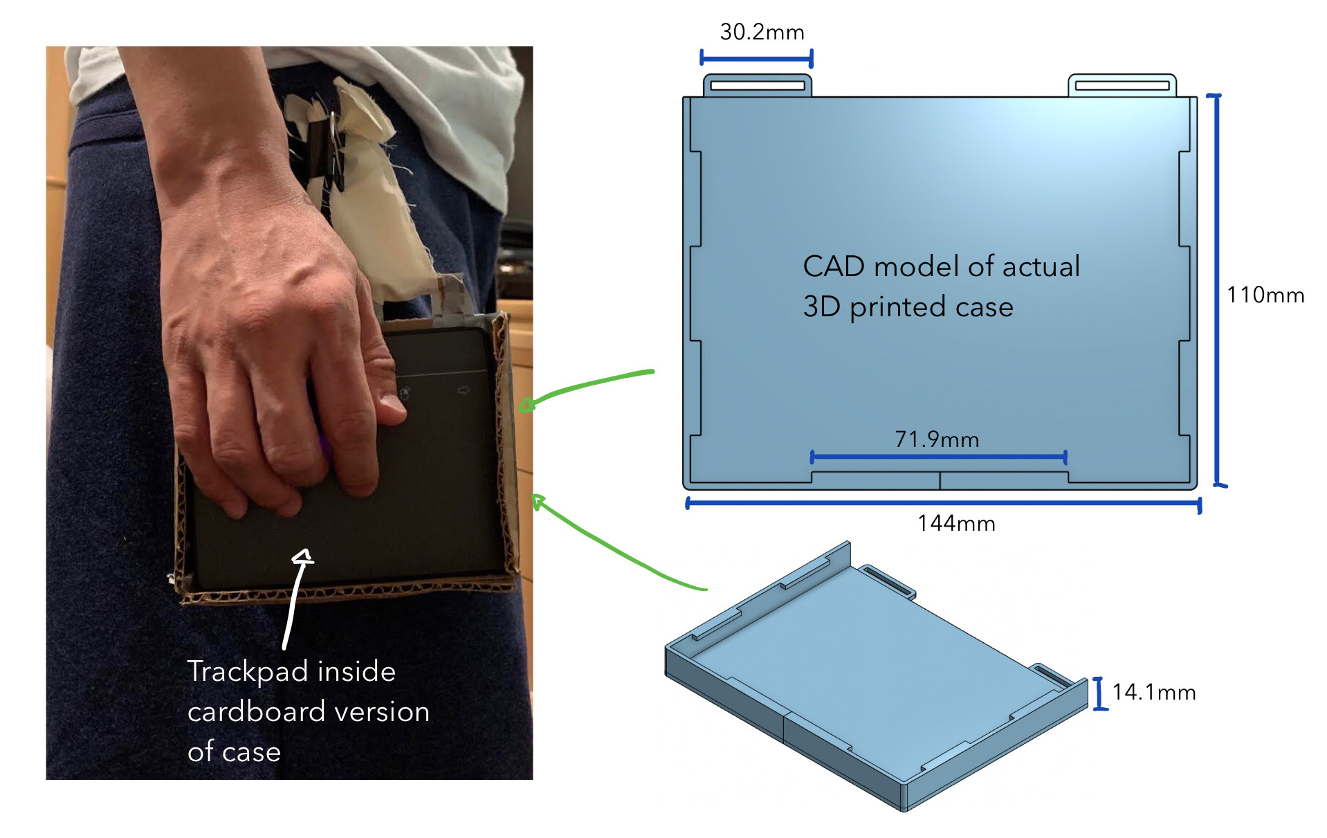 a picture of the case CAD model for second prototype 